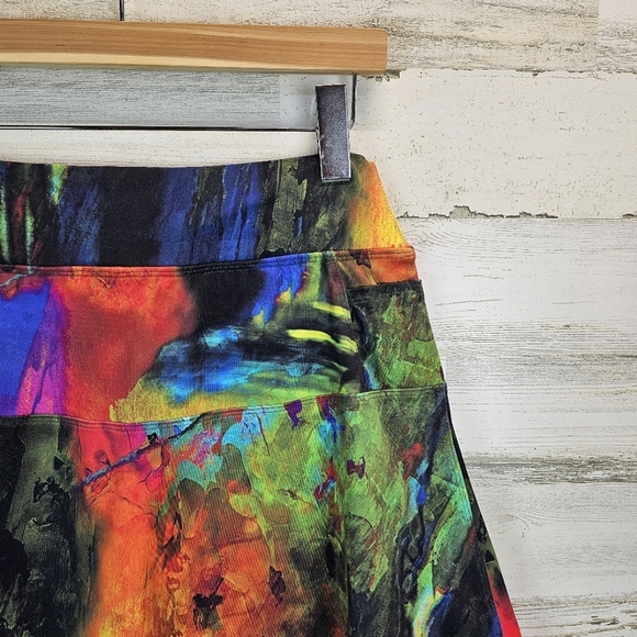 DonaJo Multicolored Abstract Tennis Pickleball Sporty Skorts Skirt Size Large - Picture 7 of 13